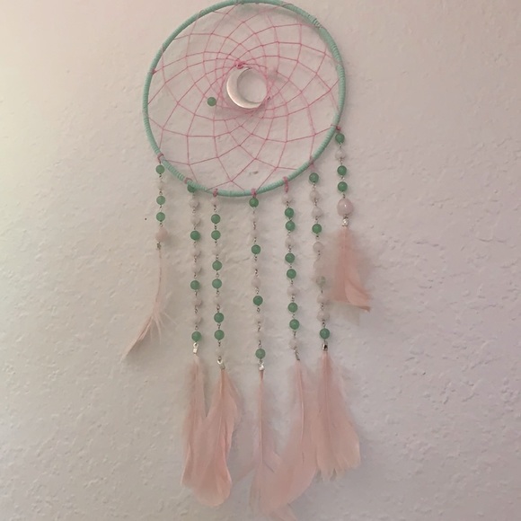 Rose Quartz &Green Aventurine Crystal Dreamcatcher